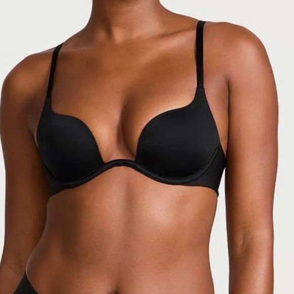 VICTORIA'S SECRET BARE Open Plunge Bra 32C Black - Picture 8 of 9